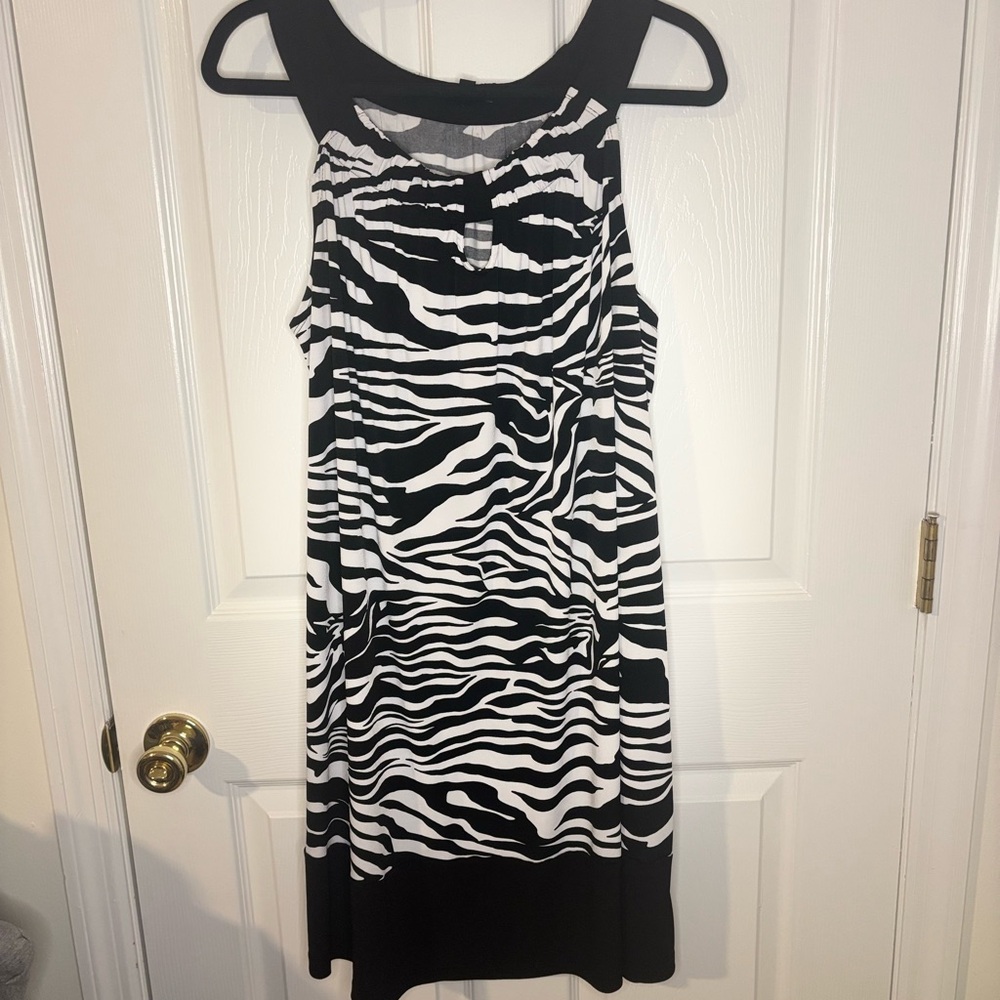 Elementz Black & White Zebra Print Sleeveless Dress